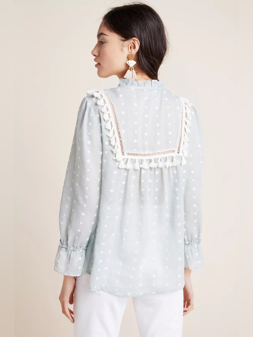 Maeve Anthropologie Sawyer Tassel Peasant Top - Picture 7 of 7